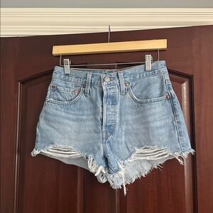 Levi 501 light wash shorts